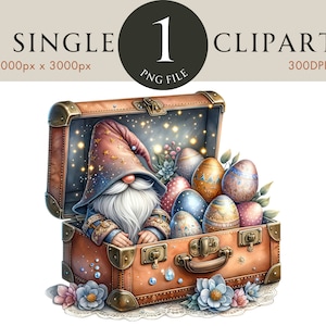 Easter Gnome Clipart, Cute Spring PNG, Eggs Illustration, Watercolor Easter Clipart For Scrapbooking Greeting Card Invite Mug Tshirts