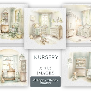 Kinderzimmer Clipart PNG, Kinderzimmer, Scrapbooking, Kartenherstellung, Kindergarten PNG Bundle Kommerzielle Nutzung Sofort-Download