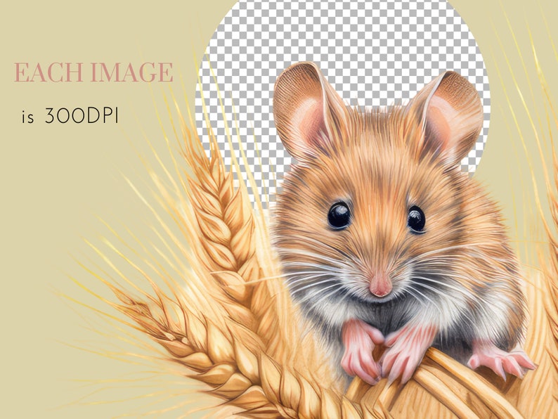 Cute Field Mouse Clipart PNG Files Watercolor Commercial Use Etsy