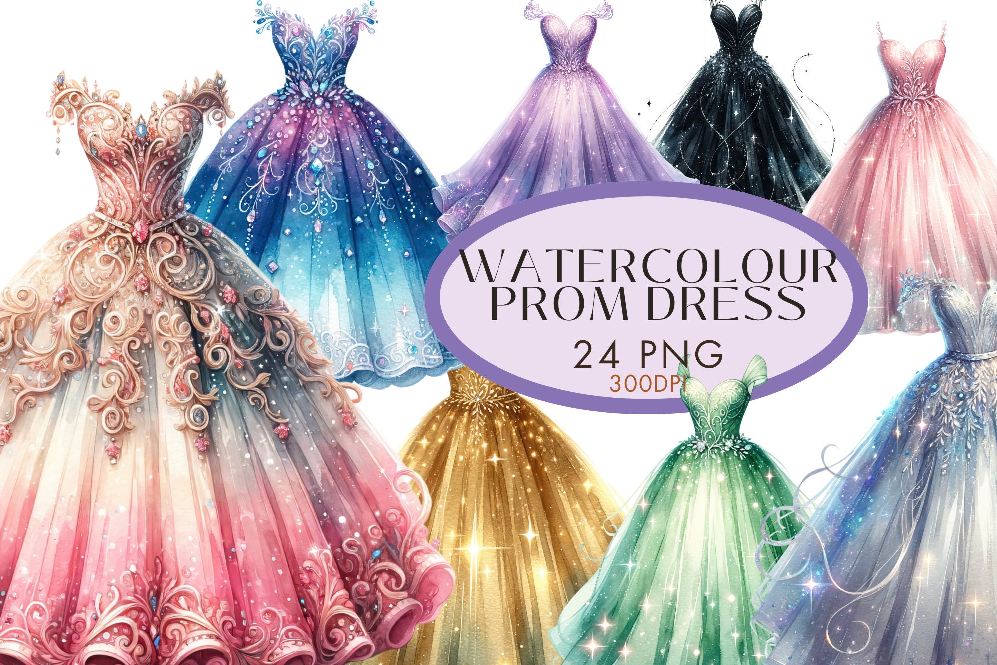 Watercolor prom dress sale
