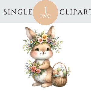 Clipart de coelho da Páscoa, ilustração PNG do Dia das Mães da Primavera, ideal para cartões de felicitações, artesanato, berçário, convite, criação de projetos de papel