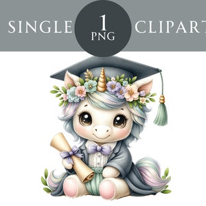 Afstuderen Unicorn Clipart, Kleuterschool College Animal Wall Art PNG-afbeeldingen Gefeliciteerd Clipart Decor Kwekerij Commercieel gebruik