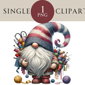 Artisanat cachette Gnome Clipart, graphiques artisans, tricot Gonk Clipart, Crochet nain Patchwork couture PNG - PNG à usage commercial