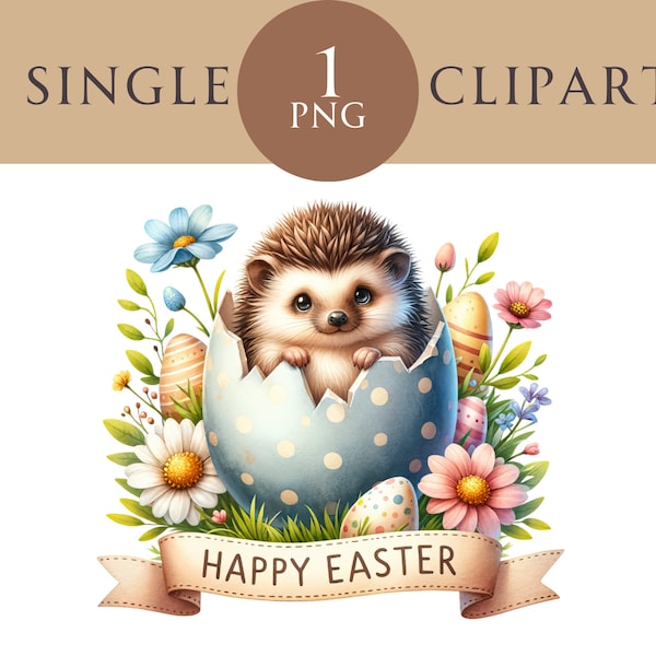 Easter Hedgehog Clipart, Easter Egg Nursery Spring Clipart  Baby Shower Clipart, Easter Clipart, Spring Cute Clipart Floral Clipart- Nursery