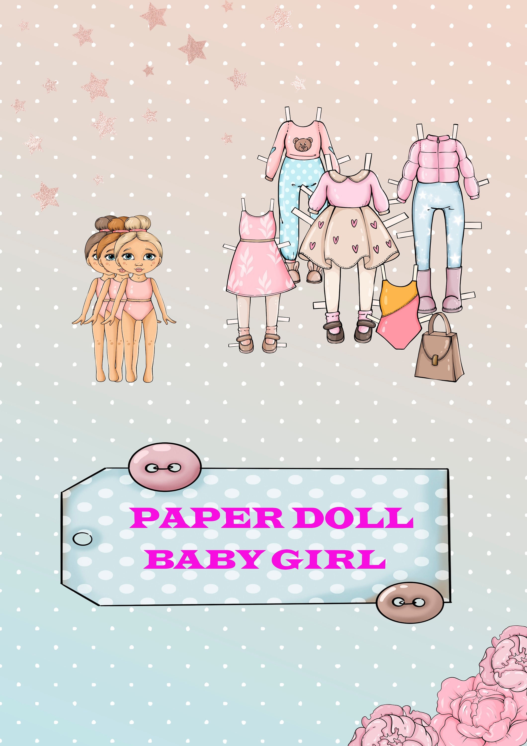 Paper Doll, Paper Doll Baby Girl, Paper Clothes Etsy