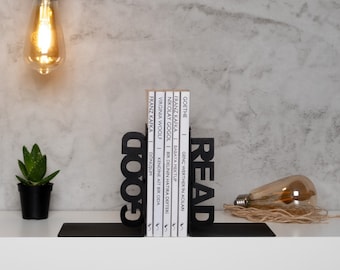 Good Read Metal Bookends: Modern Office Decor