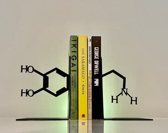 Dopamine Boekensteunen, dopamine Metal Decor, dopamine Metal Art, dopamine Gift, Chemistry Gift, Chemist Gift Decoratie, Chemische Boekensteunen