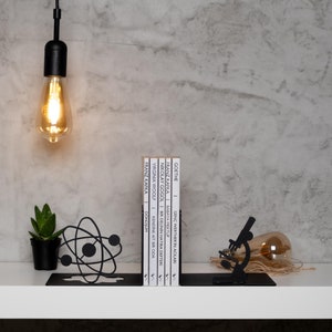 Atom Science Metal Bookends, Atom Metal Decor, Science Metal Art,Gift ,chemistry bookends,atom electron gift,biolog gift,chemistry gift