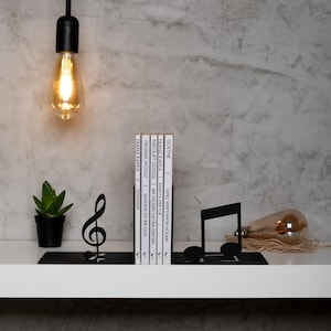 Music Metal Bookends, Metal Decor, Metal Art, Office, Gift , Best Gift Ever, Best Decoration, Love,Music,WORLDWIDE FREE SHIPPING