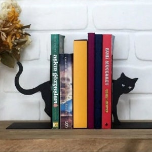 Cat Bookends Metal, Metal Decor, Metal Art, Office, Gift , Best Gift Ever,Love,Cat gift, Catlovers. Cat bookends,Housewarming Gift image 2