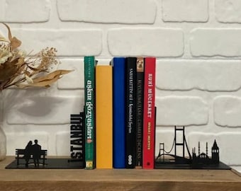 Istanbul Metal Bookends, Metal Decor, Metal Art, Office, Gift ,Best Gift Ever,City Bookends,Istanbul Bookends,Istanbul in love,Free Shipping