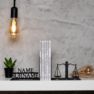 Justice Customize Metal Bookend,lawyer gift Metal Decor,lawyer gift ,cat gift,Customize Bookend,court Specialized bookends,Customize Gift,