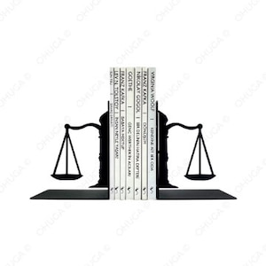 Justice Metal Bookends, Metal Decor, Metal Art, Gift , Best Gift Ever, Best Decoration,scale of justice,lawyer books holder,law book , court