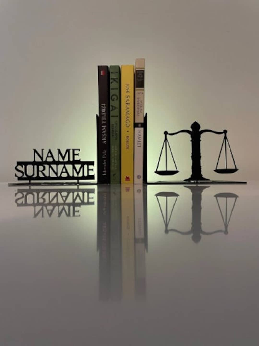 Justice Customize Metal Bookend,lawyer Gift Metal Decor,lawyer Gift