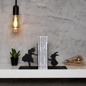 Alice Metal Bookends, Metal Decor, Metal Art, Office Gift, Best Gift Ever, Alice Bookends, Chrismast Gift,Housewarming Gift,Alice Movie Gift