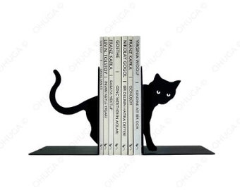 Serre-livres chat en métal, décoration en métal, art en métal, bureau, cadeau, meilleur cadeau de tous les temps, amour, cadeau chat, amoureux des chats. Serre-livres chat, cadeau de pendaison de crémaillère