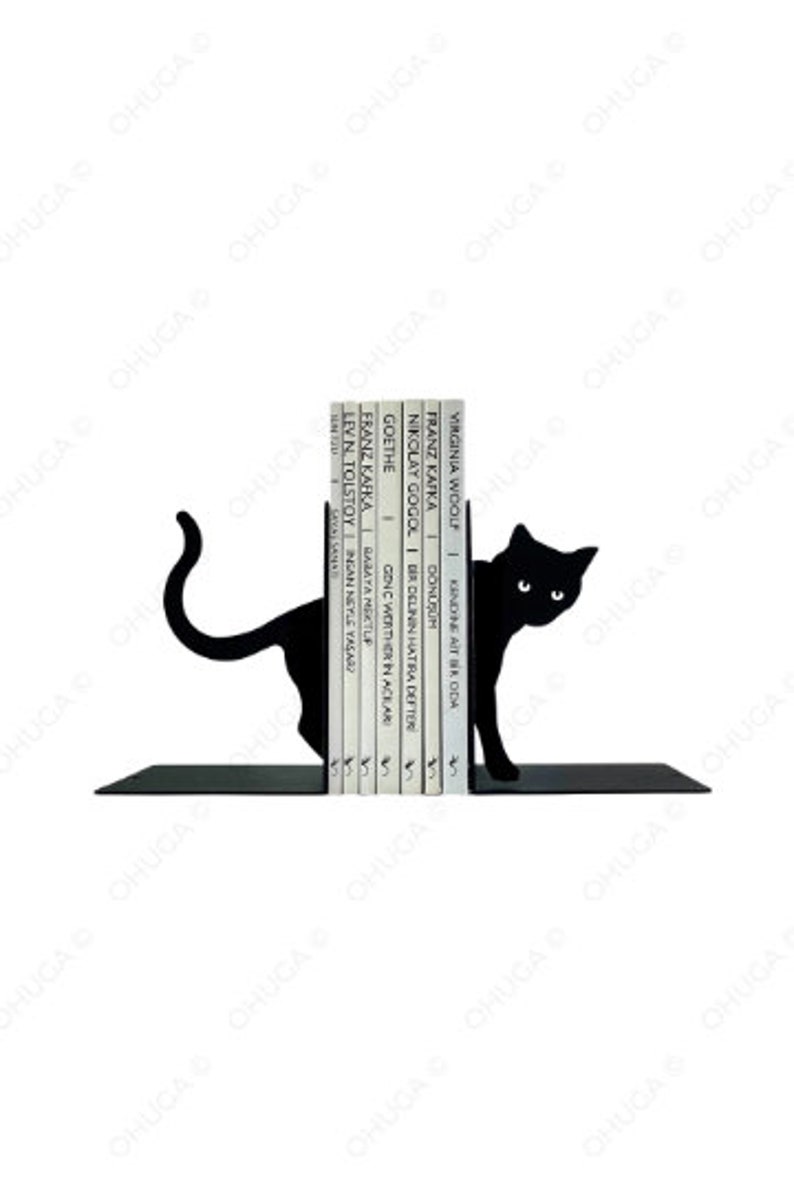 Cat Bookends Metal, Metal Decor, Metal Art, Office, Gift , Best Gift Ever,Love,Cat gift, Catlovers. Cat bookends,Housewarming Gift image 1