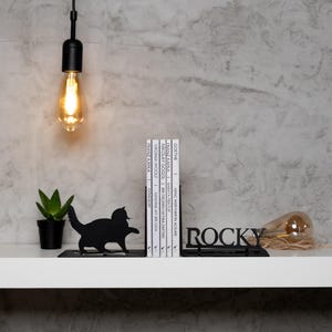 Dog and Cat Customize Metal Bookend,dog Metal Decor,puppy Metal Art,cat gift,Customize Bookend,dog cat bookends,Customize Gift,dog name gift