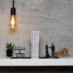 Marriage Customize Metal Bookends,couple gift Metal Decor,marriage gift ,cat gift,Customize Bookend, anniversary gift,,couple gift idea