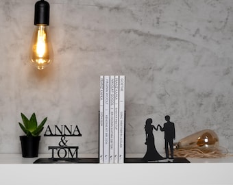 Marriage Customize Metal Bookends,couple gift Metal Decor,marriage gift ,cat gift,Customize Bookend, anniversary gift,,couple gift idea