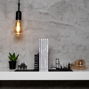 Istanbul Metal Bookends, Metal Decor, Metal Art, Office, Gift ,Best Gift Ever,City Bookends,Istanbul Bookends,Istanbul in love,Free Shipping