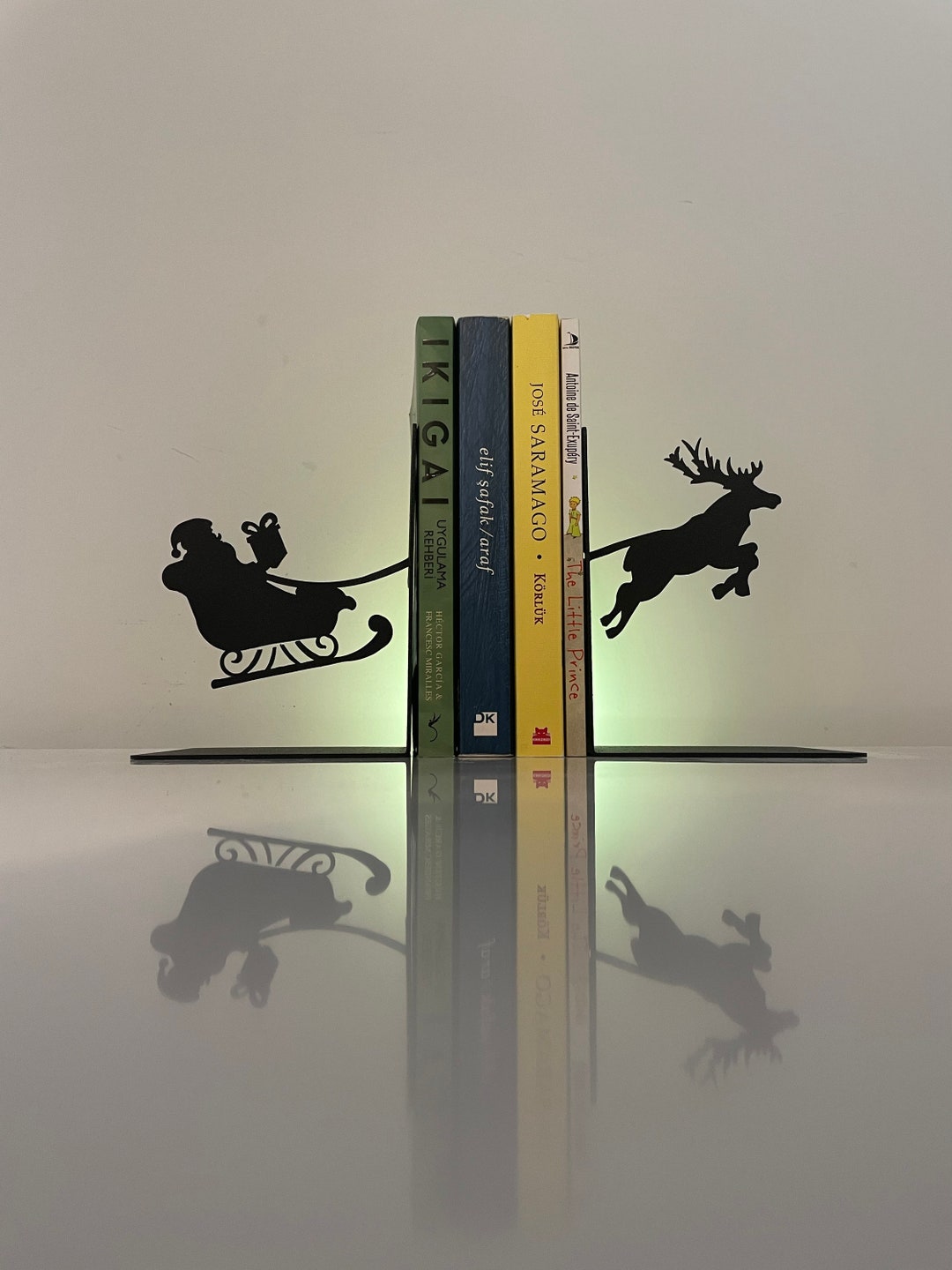 Christmas Bookends Metal, Santa Decor, Saint Nicholas Decor, Gift