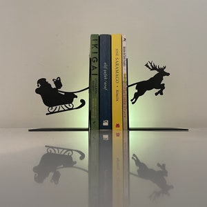 Christmas Bookends Metal, santa Decor, saint nicholas decor, Gift , Best Gift Ever,christmas gift, deer christmas,christmas Gift