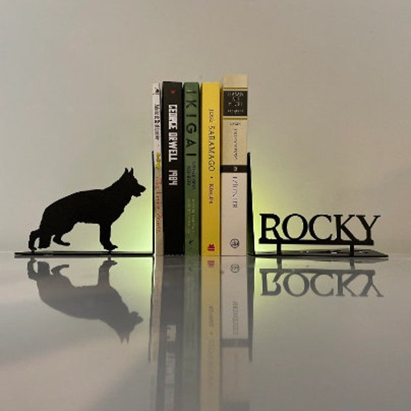 Dog Customize Metal Bookend,dog Metal Decor,puppy Metal Art,cat gift,Customize Bookend,dog Specialized bookends,Customize Gift,dog name gift