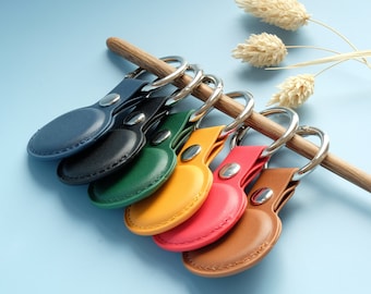 Airtag Hülle Schlüsselanhänger Anhänger - Apple Android AirTag Case 6 Farben - Leder Stylischer Schutz mit Schlüsselring - HATM01