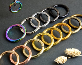 Round carabiner hooks made of metal – ring carabiners for keychains, bags, phone chains & DIY projects CRing