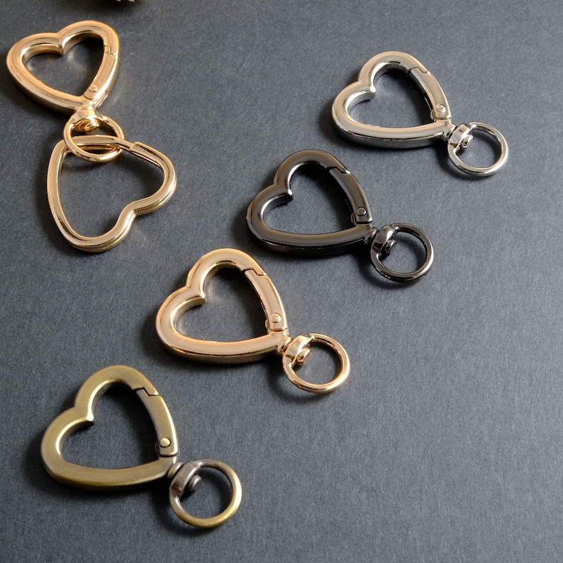 Heart-shaped Keychain Keyring Carabiner Set C5heartoose C6heart - Etsy