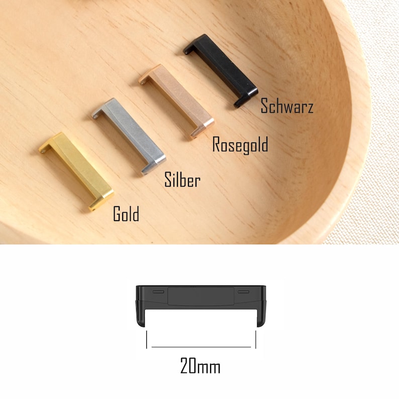 Adaptador metálico para Fitbit Versa 3/4 Sense 1/2 (para pulsera Fitbit) – Conector de cambio rápido – Conectores de acero inoxidable AFV imagen 6