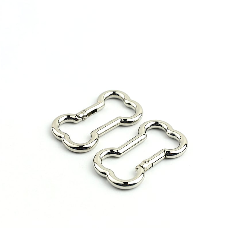 Bone shaped carabiner carabiner hook key ring bone Silber