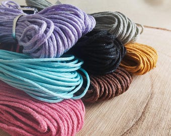 Waxed cotton cord 1 mm – 1 m 5 m 10 m – for bracelets, necklaces, macrame, DIY jewelry, colorful waxed cord GWB