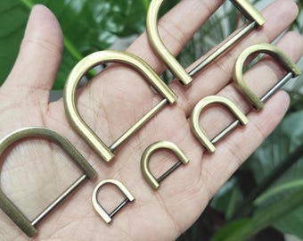 Metal D-ring buckle with screw closure – various sizes for bags, straps & DIY projects Shackle C9D