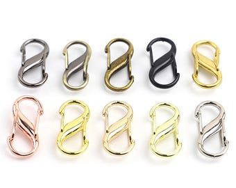 S-Hook Carabiner – Metal Connector & Chain Clasp – 27 mm – Clasp for Necklace, Bracelet, Jewelry C1KVSForm