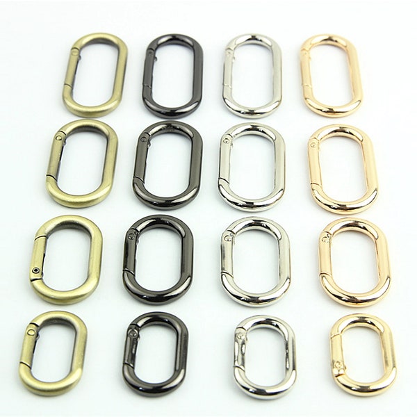 Oval carabiner snap hook key ring CLong circle