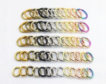 Round carabiner hooks made of metal – ring carabiners for keychains, bags, phone chains & DIY projects CRing