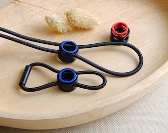 2 topes de cordón metálicos de colores, extremos de cordón KS