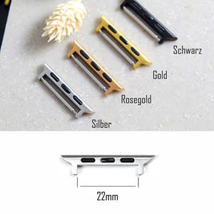 Apple Watch Adapter - 22 mm lug width stainless steel bracelet for Series 1 - 9 10 11 SE & Ultra 1 / 2 / 3 38 40 41 42 44 45 46 49 mm AA1 image 7