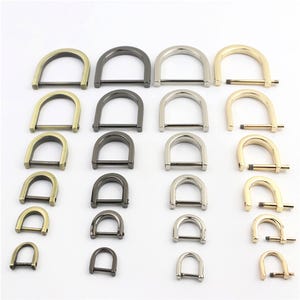 Metal D-ring buckle with screw closure – various sizes for bags, straps & DIY projects Shackle C9D
