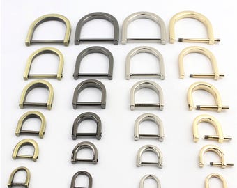 Metal D-ring buckle with screw closure – various sizes for bags, straps & DIY projects Shackle C9D