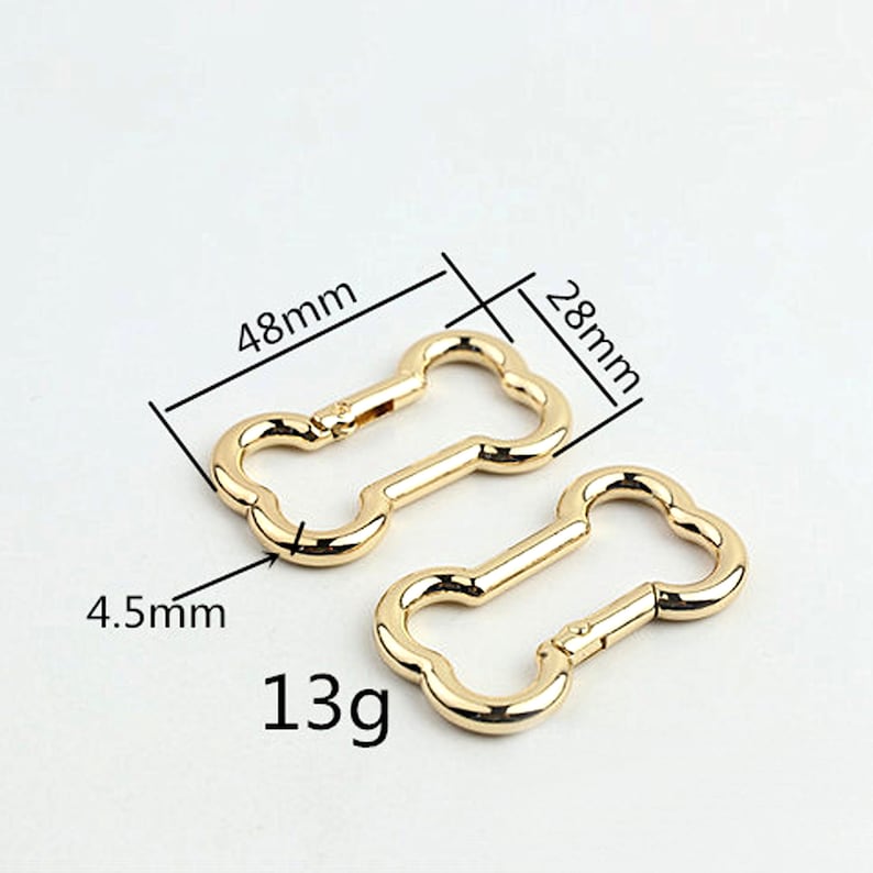 Bone shaped carabiner carabiner hook key ring bone image 6