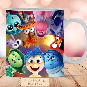 3D Inside Out 2 Mug Wrap, 3D All Feelings Mug Wrap Sublimation Design PNG, Mug 11oz and 15oz Inside Out 2 Mug Wrap, Only Digital Files