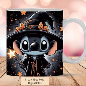 3D Cute Stitch Halloween Mug Wrap, 3D Mug Halloween Wrap Sublimation Design PNG, Mug 11oz and 15oz Stitch Mug Wrap, Only Digital Files
