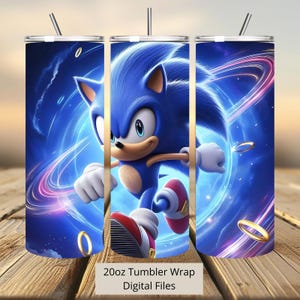 3D Niedliche Sonic Splash Tumbler Wrap, Sonic Bunte Tumbler Wrap Sublimation Design PNG, 20oz Skinny Straight & Tapered Sonic Tumbler Wrap
