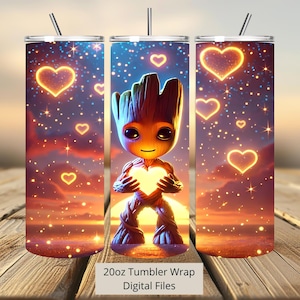 3D schattige Groot Hearts Tumbler Wrap, Valentine Tumbler Wrap Sublimatie Ontwerp PNG, 20oz Skinny Straight & Taps Toelopende Groot Tumbler Wrap