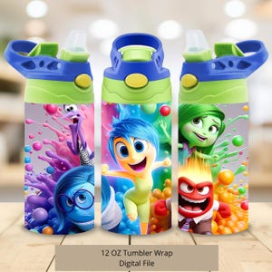 3D Inside Out 2 Splash Tumbler Design, 12oz Stitch Cup Tumbler Wrap PNG, 12oz Inside Out Straight Tumbler Sublimation PNG