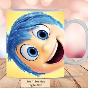 3D Inside Out 2 JOY Mug Wrap, 3D Mug Wrap Sublimation Design PNG, Mug 11oz and 15oz Inside Out Mug Wrap, Instant Digital Files Download
