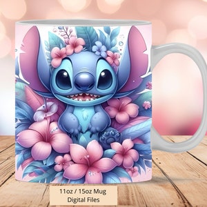 Envoltura de taza de flores de puntada linda 3D, diseño de sublimación de envoltura de taza de puntada 3D PNG, envoltura de taza de puntada de taza de 11 oz y 15 oz, archivos digitales instantáneos